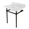 Kingston Brass 30 Console Sink with Brass Legs 8Inch, 3 Hole, Marble WhiteMatte Black KVBH3022M80 - alternate 1